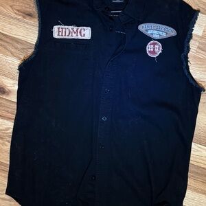 Harley-Davidson Black Casual Button Down Shirt